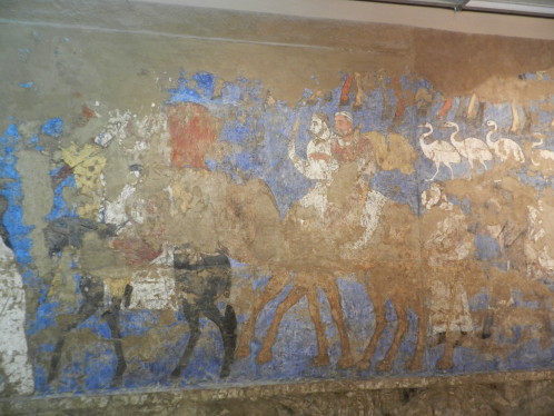 « Peinture des Ambassadeurs », Musée d’Afrâsiâb (Samarcande), vers 660 de notre ère.