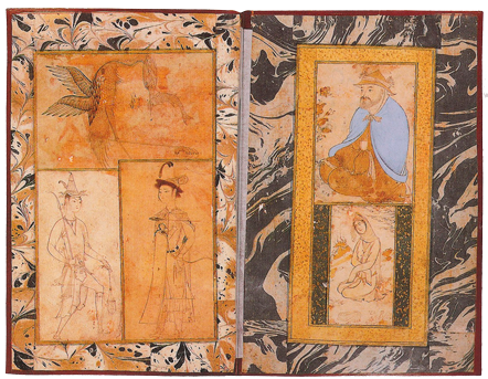 Dessins à la plume, Qazvin (?), seconde moitié du XVIe siècle.