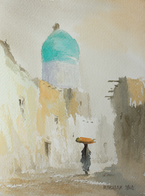 Aquarelle signée Ulughbek