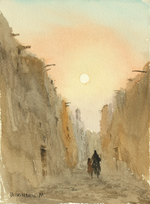 Aquarelle signée Ulughbek