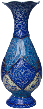Enameled copper vase by Olfati